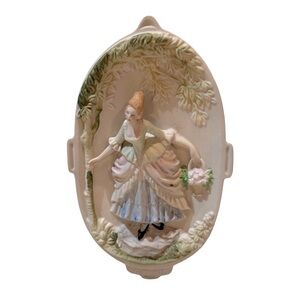 VTG CHASE French Lady Bisque Porcelain Wall or Shelf‎ Plaque